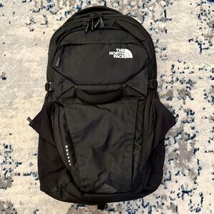 The North Face Router Backpack Black Laptop School Travel